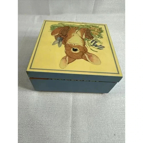 Bunny Rabbit Music Jewelry Box LK‎ POWELL Vintage 80s ***Please see pics*** - Picture 7 of 11